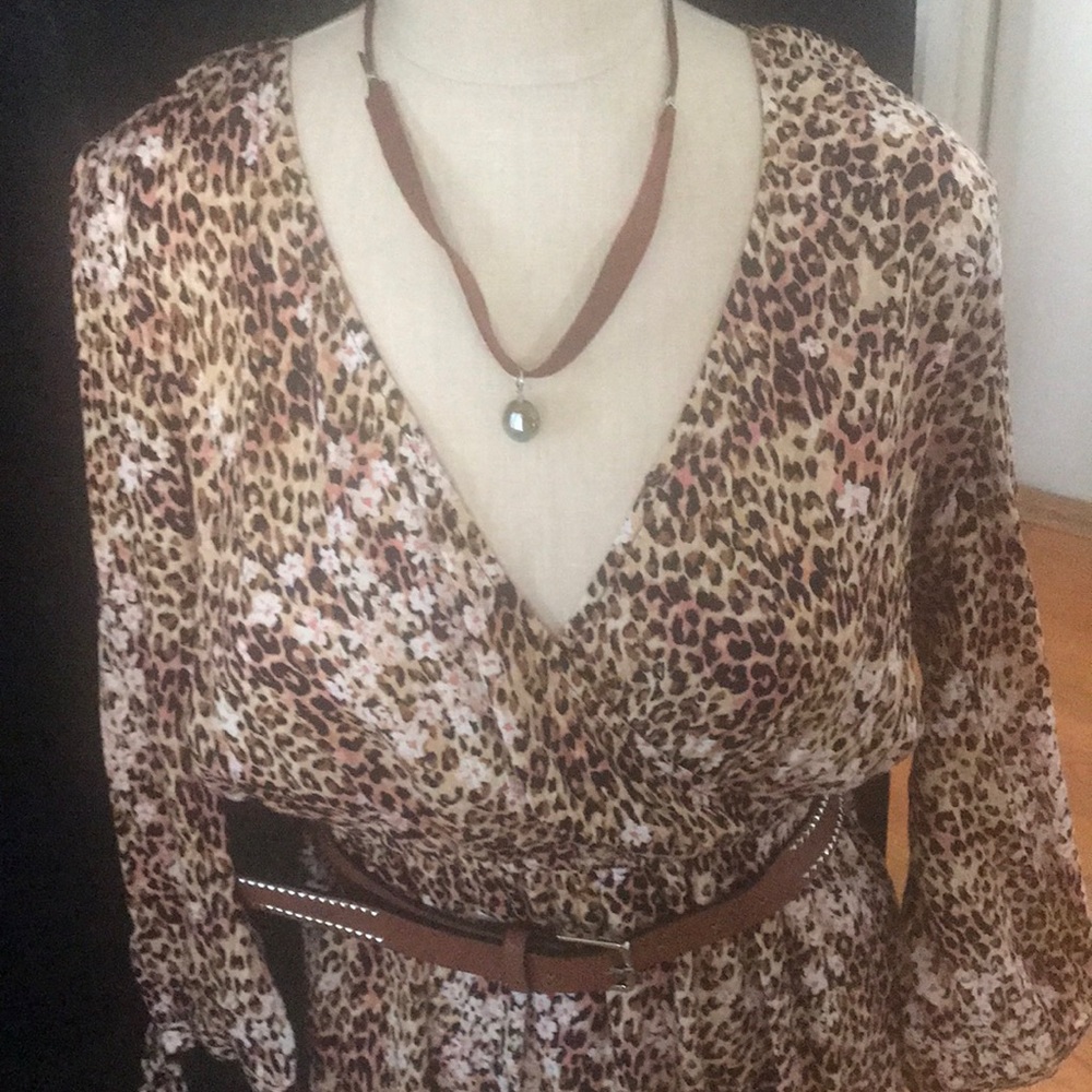 American Rag Belted Surplus Leopard Print Mini - Picture 2 of 7